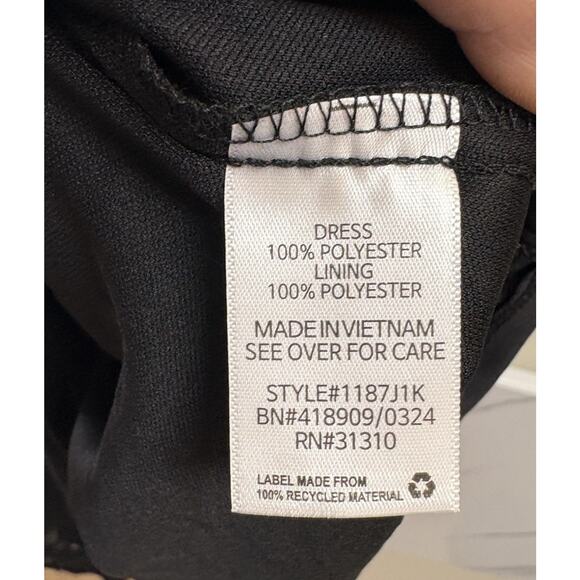 BCX Juniors Black Ruffle Floral Midi Dress XXS Spaghetti Strap Fairy Goth Core - Picture 5 of 7